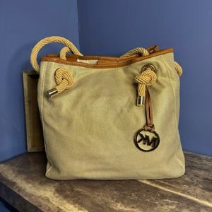 Preowned Michael Michael Kors Metallic Canvas Rope Tote